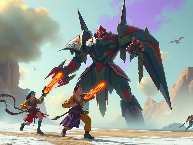 Mace Sentinel - Epic Boss Battle Mace Sentinel players fighting a giant boss in a co-op raid